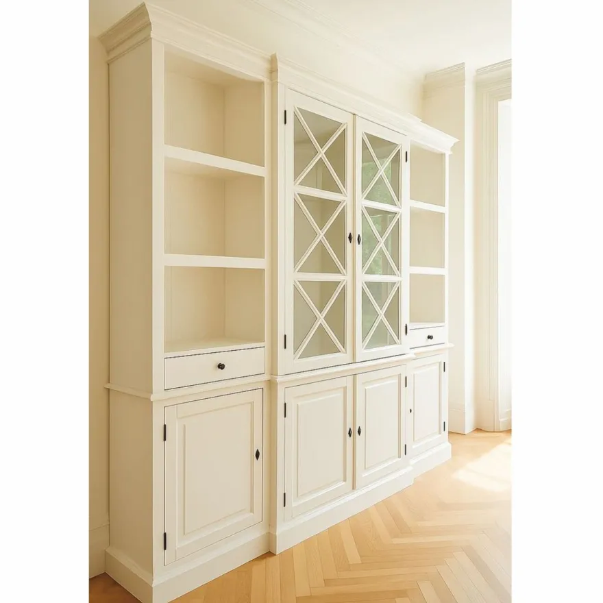 Casa Padrino Landhausstil Schrank Weiß 220 cm - Landhausstil Massivholz Möbel