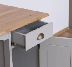 Casa Padrino Landhausstil Schreibtisch Grau / Naturfarben 110 x 70 x H. 78 cm - Massivholz Sekretär im Landhausstil - Büro Möbel - Massivholz Möbel - Landhausstil Möbel