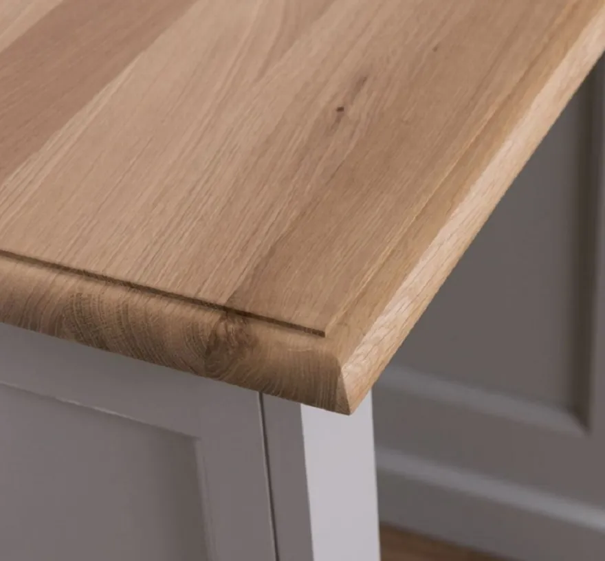 Casa Padrino Landhausstil Schreibtisch Grau / Naturfarben 110 x 70 x H. 78 cm - Massivholz Sekretär im Landhausstil - Büro Möbel - Massivholz Möbel - Landhausstil Möbel