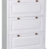 Casa Padrino Landhausstil Schuhschrank im Antik Stil Weiß / Naturfarben 103 x 35 x H. 140 cm