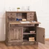 Casa Padrino Landhausstil Schreibkommode mit 2 Türen und 8 Schubladen Braun 106 x 49 x H. 109 cm - Möbel im Landhausstil