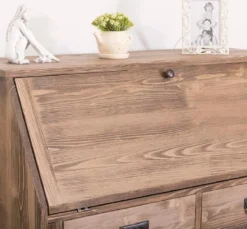 Casa Padrino Landhausstil Schreibkommode mit 2 Türen und 8 Schubladen Braun 106 x 49 x H. 109 cm - Möbel im Landhausstil