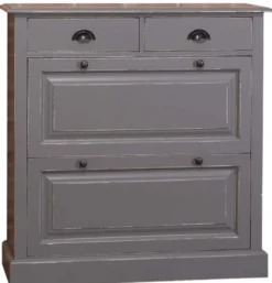 Casa Padrino Landhausstil Schuhschrank im Antik Stil Grau, 103 x 35 x H. 105 cm