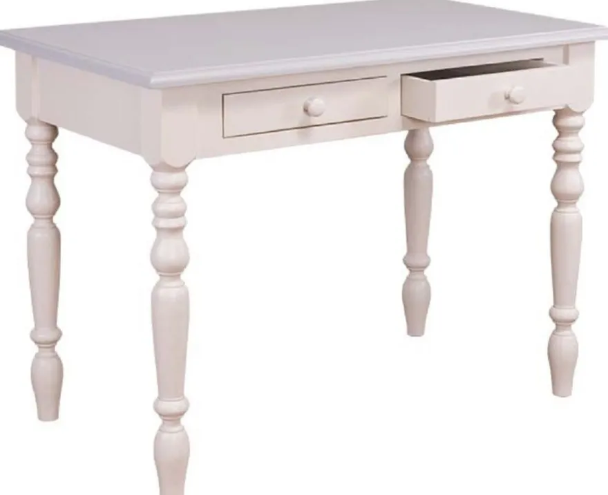 Casa Padrino Landhausstil Schreibtisch mit 2 Schubladen Creme / Grau 109 x 60 x H. 79 cm - Landhausstil Büromöbel