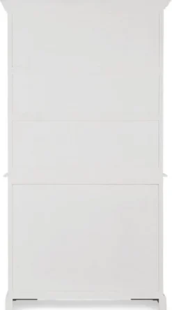 Casa Padrino Landhausstil Schrank Antik Weiß 111,4 x 42,5 x H. 203 cm - Landhausstil Esszimmerschrank mit 4 Türen und 2 Schubladen - Landhausstil Vitrine - Landhausstil Esszimmer Möbel