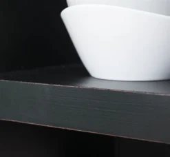 Casa Padrino Landhausstil Schrank Antik Schwarz 97 x 40 x H. 210 cm - Massivholz Regalschrank mit 2 Türen und 6 Schubladen - Möbel im Landhausstil