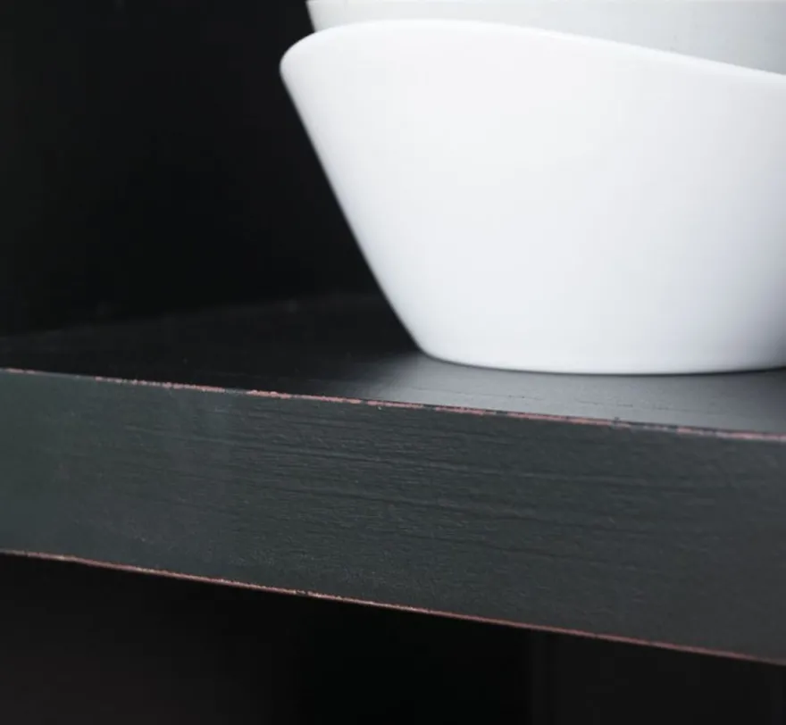 Casa Padrino Landhausstil Schrank Antik Schwarz 97 x 40 x H. 210 cm - Massivholz Regalschrank mit 2 Türen und 6 Schubladen - Möbel im Landhausstil