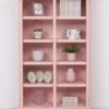 Casa Padrino Landhausstil Schrank Rosa 112 x 49 x H. 190 cm - Massivholz Regalschrank - Bücherschrank - Wohnzimmerschrank - Landhausstil Möbel
