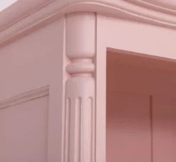 Casa Padrino Landhausstil Schrank Rosa 112 x 49 x H. 190 cm - Massivholz Regalschrank - Bücherschrank - Wohnzimmerschrank - Landhausstil Möbel