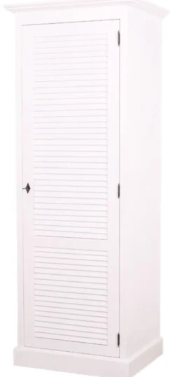 Casa Padrino Landhausstil Schlafzimmerschrank / Kleiderschrank mit Tür Weiß 76 x 59 x H. 200 cm - Schlafzimmermöbel