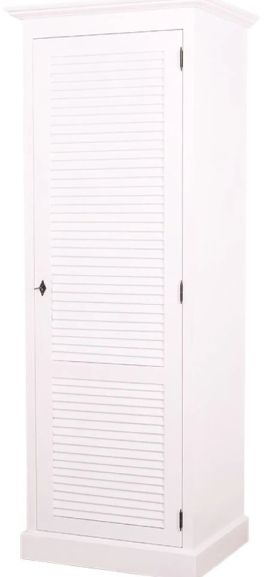 Casa Padrino Landhausstil Schlafzimmerschrank / Kleiderschrank mit Tür Weiß 76 x 59 x H. 200 cm - Schlafzimmermöbel