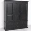 Casa Padrino Landhausstil Schlafzimmer Schrank Schwarz 174 cm - Schlafzimmer Möbel