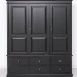 Casa Padrino Landhausstil Schlafzimmer Schrank Schwarz 174 cm - Schlafzimmer Möbel