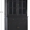 Casa Padrino Landhausstil Schrank Antik Schwarz 111,4 x 42,5 x H. 203 cm - Landhausstil Esszimmerschrank mit 4 Türen und 2 Schubladen - Landhausstil Vitrine - Landhausstil Esszimmer Möbel