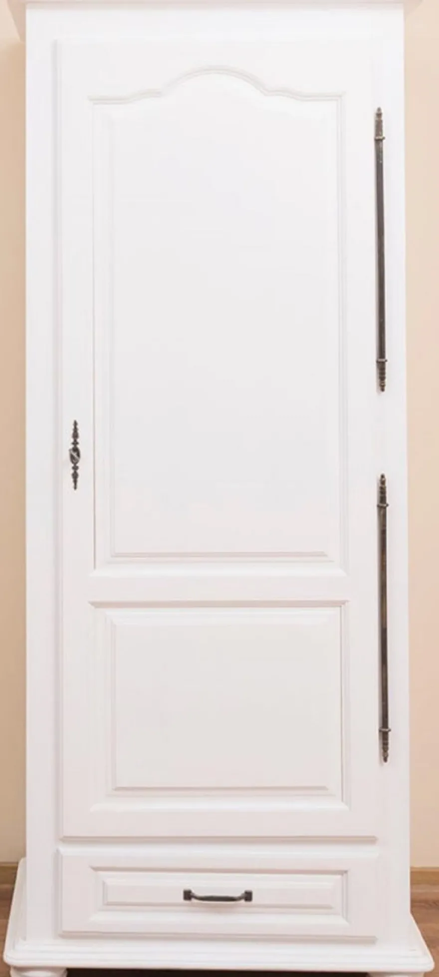 Casa Padrino Landhausstil Schlafzimmerschrank / Kleiderschrank mit Tür und Schublade Weiß 79,5 x 54 x H. 186 cm - Schlafzimmermöbel