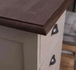 Casa Padrino Landhausstil Schreibtisch mit 4 Schubladen und Tür Antik Grau / Dunkelbraun 152 x 70 x H. 78 cm - Landhausstil Büromöbel