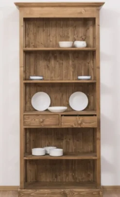 Casa Padrino Landhausstil Schrank Braun 91 x 39 x H. 197 cm - Landhausstil Massivholz Esszimmer Schrank - Landhausstil Massivholz Möbel