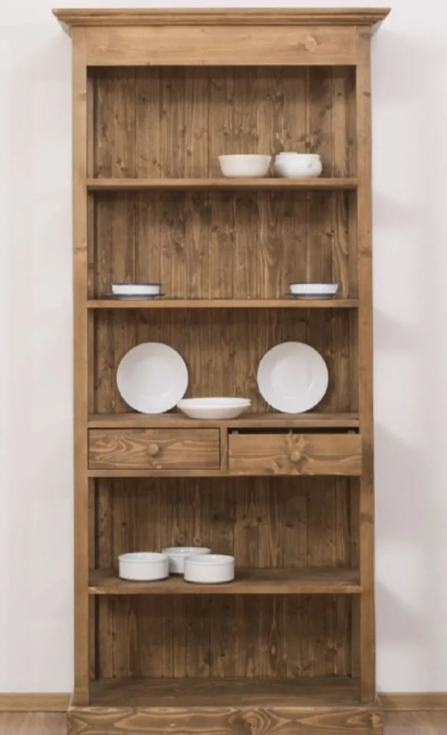 Casa Padrino Landhausstil Schrank Braun 91 x 39 x H. 197 cm - Landhausstil Massivholz Esszimmer Schrank - Landhausstil Massivholz Möbel