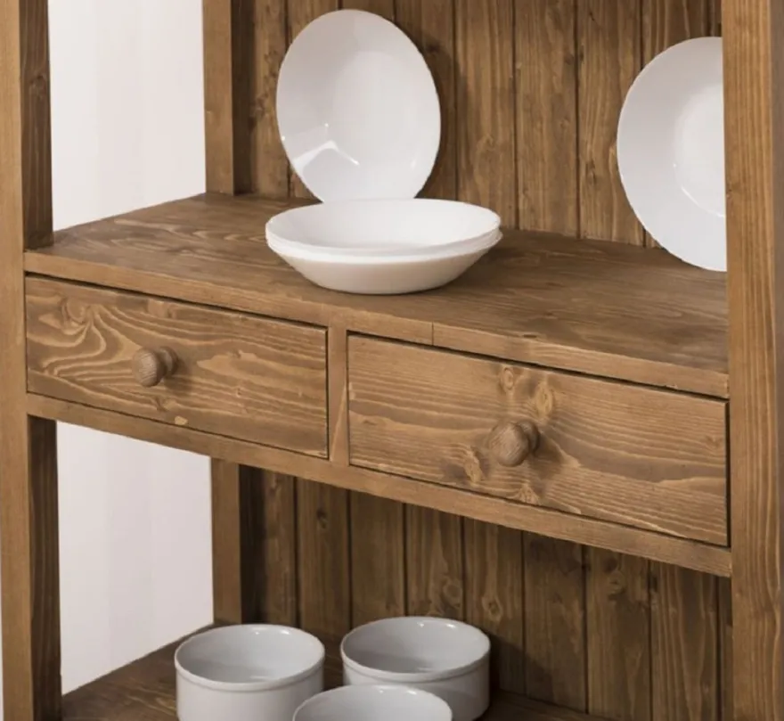 Casa Padrino Landhausstil Schrank Braun 91 x 39 x H. 197 cm - Landhausstil Massivholz Esszimmer Schrank - Landhausstil Massivholz Möbel
