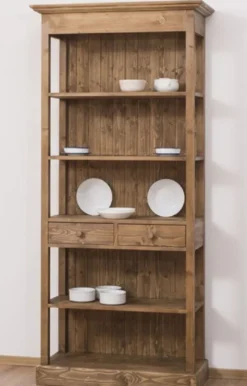 Casa Padrino Landhausstil Schrank Braun 91 x 39 x H. 197 cm - Landhausstil Massivholz Esszimmer Schrank - Landhausstil Massivholz Möbel