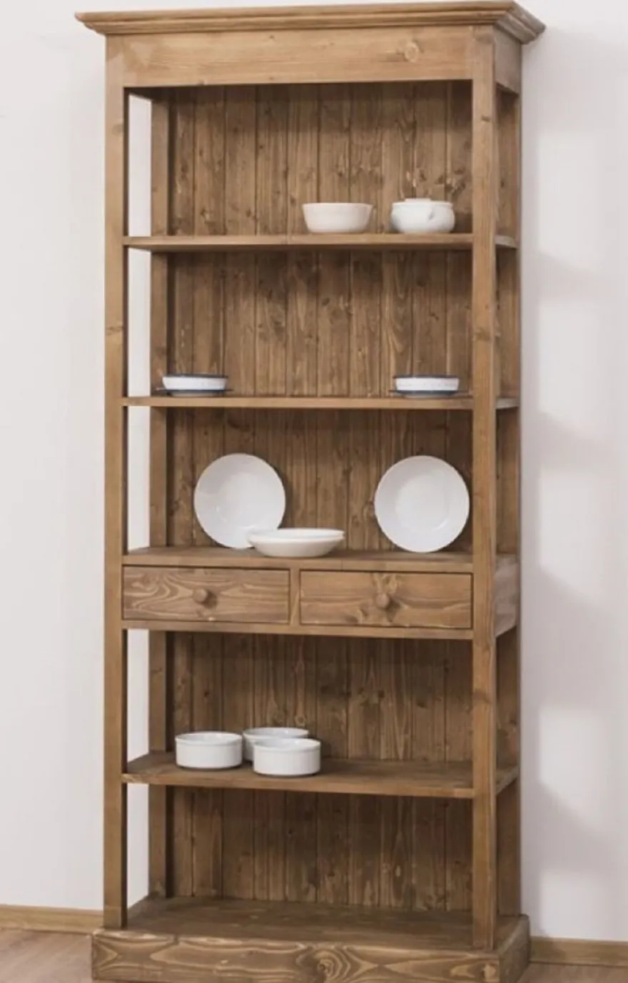 Casa Padrino Landhausstil Schrank Braun 91 x 39 x H. 197 cm - Landhausstil Massivholz Esszimmer Schrank - Landhausstil Massivholz Möbel