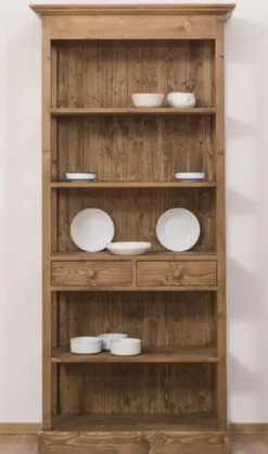 Casa Padrino Landhausstil Schrank Braun 91 x 39 x H. 197 cm - Landhausstil Massivholz Esszimmer Schrank - Landhausstil Massivholz Möbel