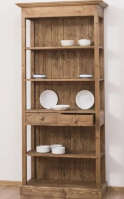 Casa Padrino Landhausstil Schrank Braun 91 x 39 x H. 197 cm - Landhausstil Massivholz Esszimmer Schrank - Landhausstil Massivholz Möbel