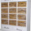 Casa Padrino Landhausstil Schuhschrank 12 Körbe & 2 Schubladen Antik Weiß / Naturfarben 120 x 34 x 131 cm