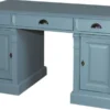 Casa Padrino Landhausstil Schreibtisch mit 3 Schubladen und 2 Türen, Hellblau, 140 x 70 x H. 78 cm