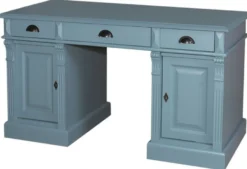 Casa Padrino Landhausstil Schreibtisch mit 3 Schubladen und 2 Türen, Hellblau, 140 x 70 x H. 78 cm