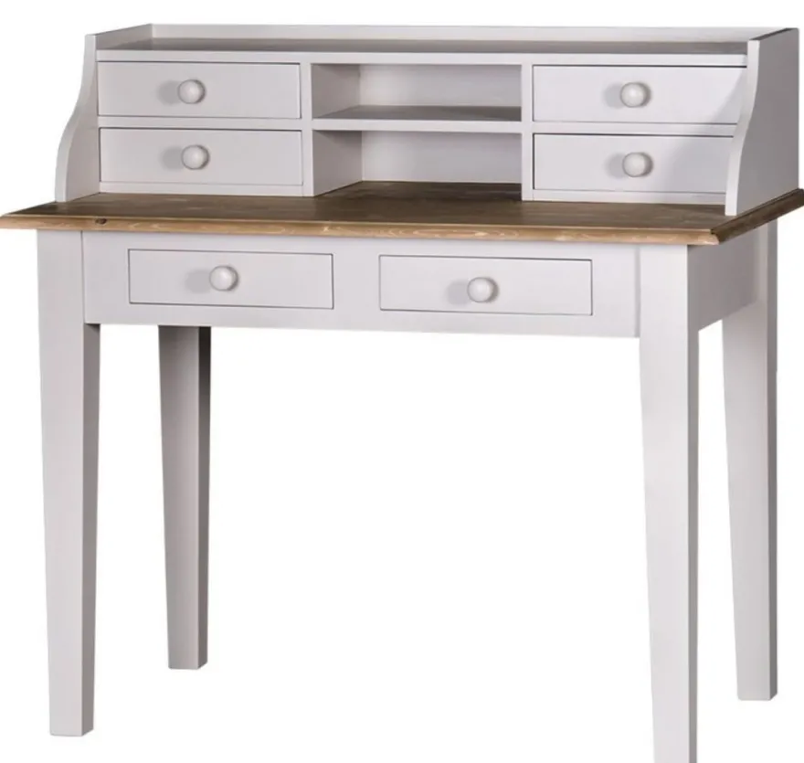 Casa Padrino Landhausstil Schreibtisch mit 6 Schubladen 109 x 60 x H. 102 cm - Luxus Qualität
