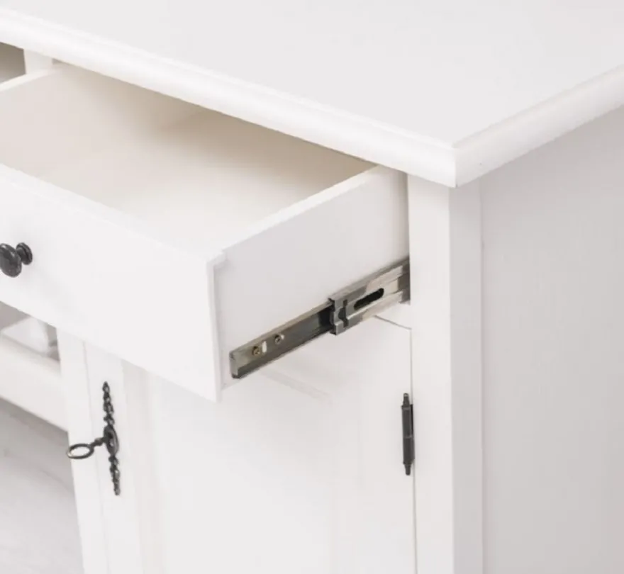 Casa Padrino Landhausstil Schreibtisch Weiß 130 x 60 x H. 78 cm - Massivholz Sekretär im Landhausstil - Büro Möbel - Massivholz Möbel - Landhausstil Möbel