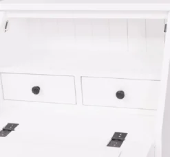 Casa Padrino Landhausstil Sekretär Kommode Weiß 65 x 45 x H. 110 cm - Massivholz Schrank mit 5 Schubladen - Massivholz Möbel - Landhausstil Möbel
