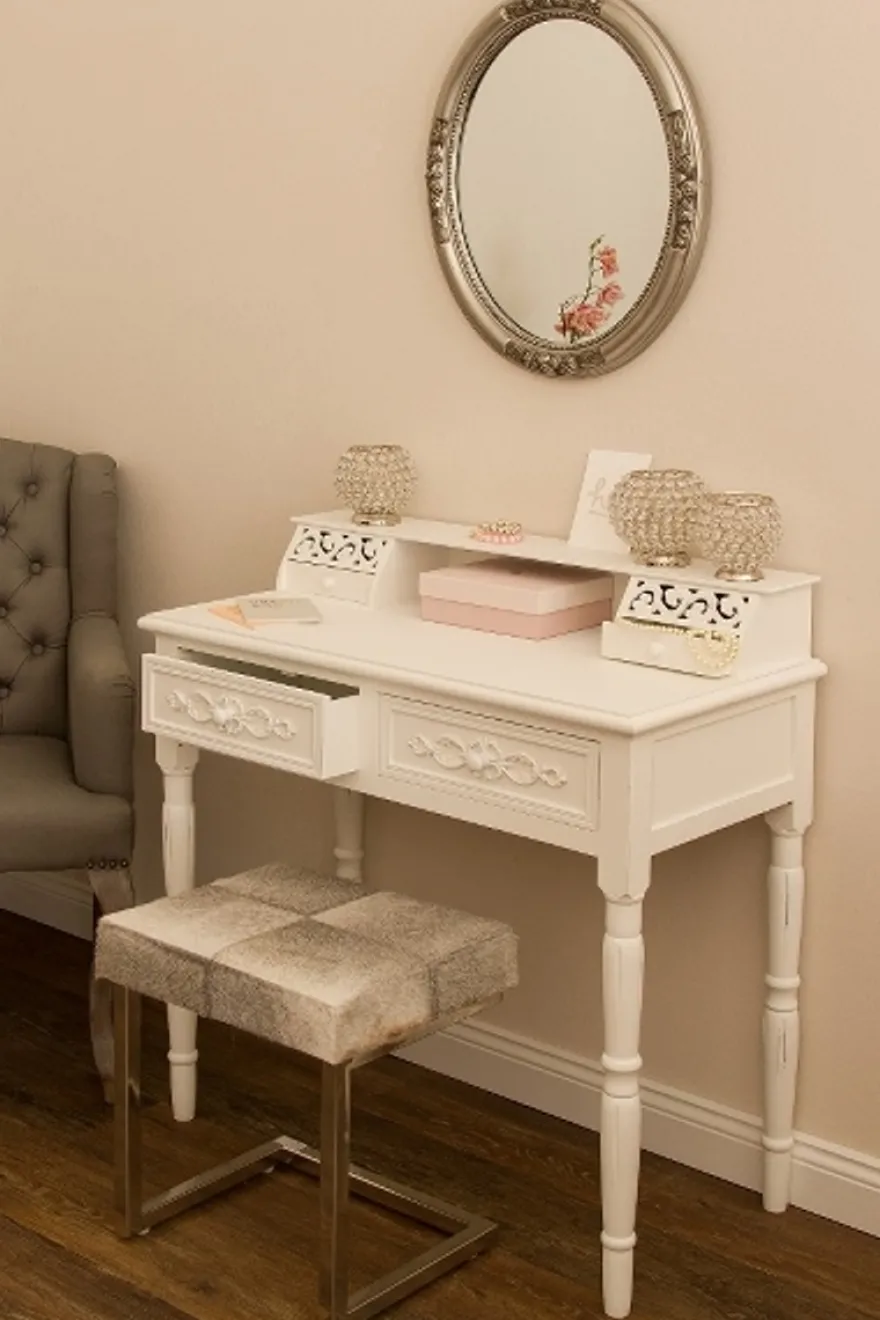 Casa Padrino Landhausstil Sekretär Antik Weiß 95 x 45 x H. 87 cm - Landhausstil Möbel im Shabby Chic Look