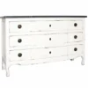 Casa Padrino Landhausstil Shabby Chic Kommode mit 3 Schubladen Antik Weiß / Schwarz 130 cm