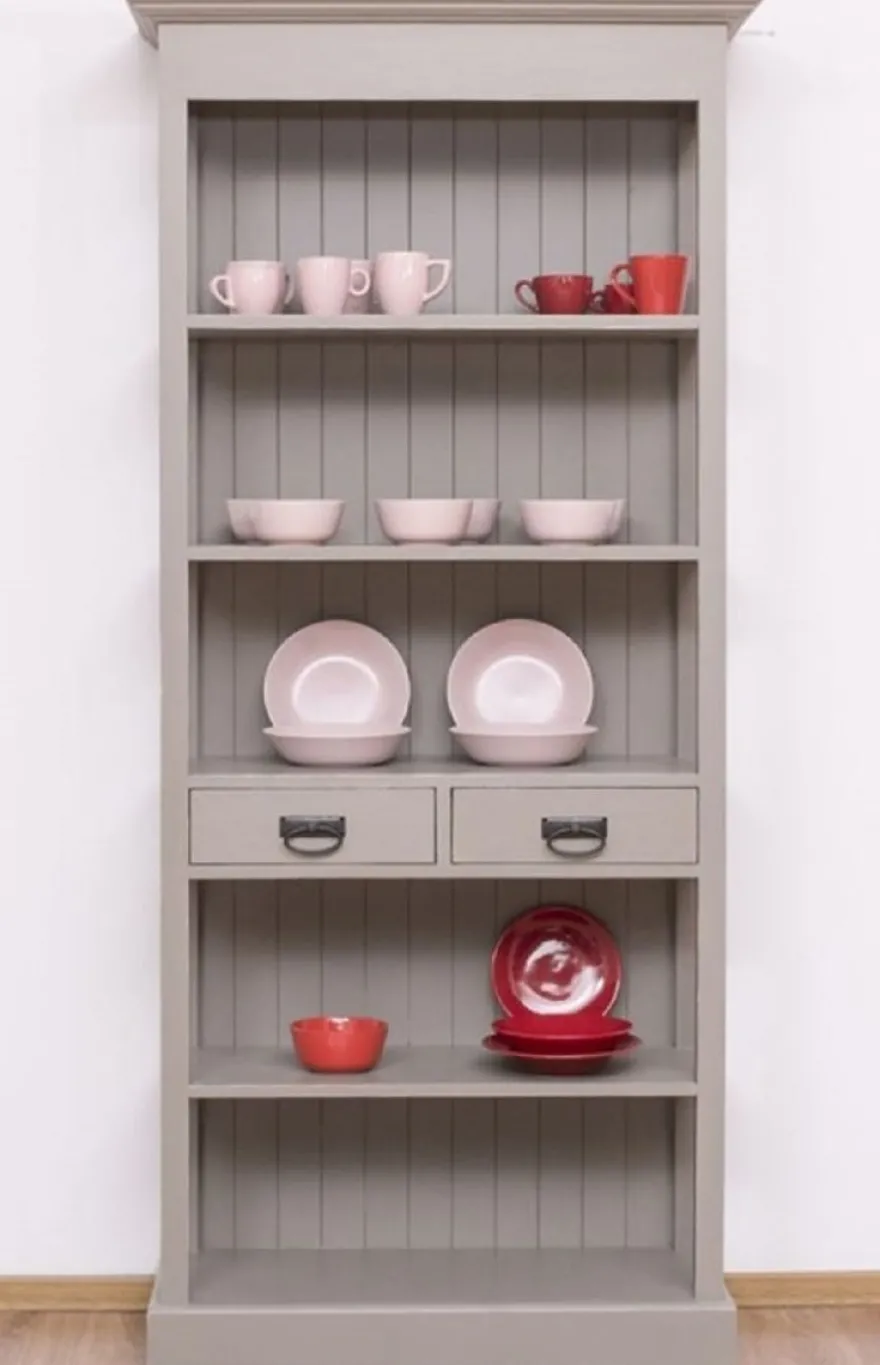 Casa Padrino Landhausstil Shabby Chic Schrank Antik Grau 91 x 39 x H. 197 cm - Landhausstil Esszimmer Schrank - Massivholz Möbel - Landhausstil Shabby Chic Möbel