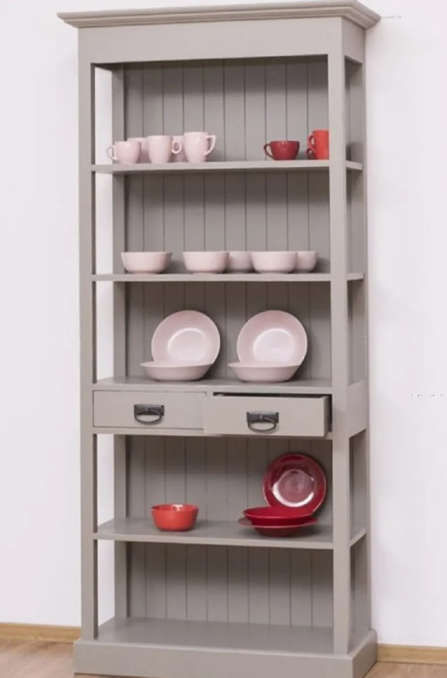 Casa Padrino Landhausstil Shabby Chic Schrank Antik Grau 91 x 39 x H. 197 cm - Landhausstil Esszimmer Schrank - Massivholz Möbel - Landhausstil Shabby Chic Möbel