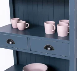 Casa Padrino Landhausstil Shabby Chic Schrank Antik Blau 91 x 39 x H. 197 cm - Landhausstil Esszimmer Schrank - Massivholz Möbel - Landhausstil Shabby Chic Möbel
