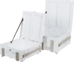 Casa Padrino Landhausstil Shabby Chic Holztruhen 2er Set Antik Weiß - Wohnzimmer Deko