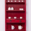 Casa Padrino Landhausstil Shabby Chic Schrank Antik Rot 91 x 39 x H. 197 cm - Landhausstil Esszimmer Schrank - Massivholz Möbel - Landhausstil Shabby Chic Möbel