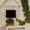 Casa Padrino Landhausstil Shabby Chic Wandhängeschrank Antik Weiß 60 x 21 x H. 38 cm - Handgefertigter Hängeschrank mit Kreidetafel