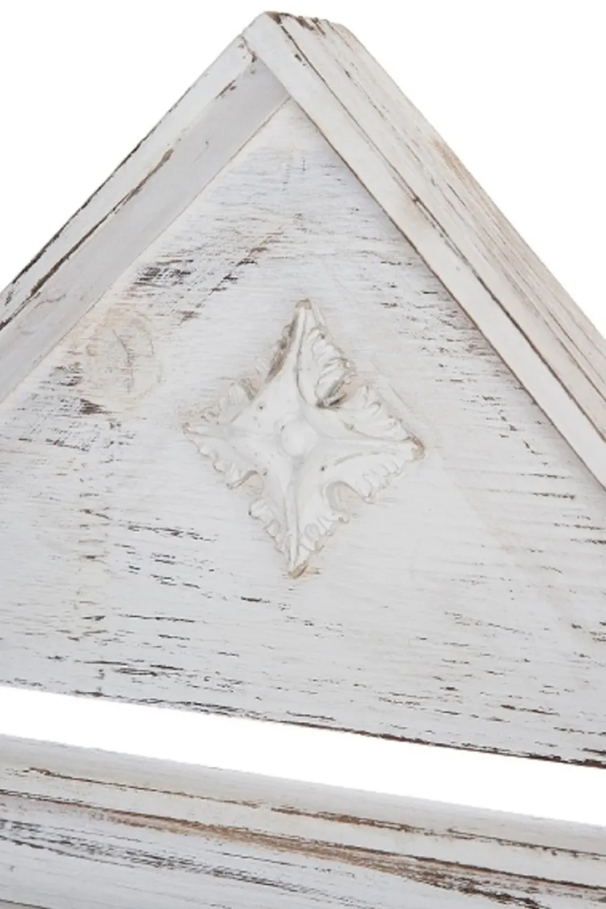 Casa Padrino Landhausstil Shabby Chic Wandhängeschrank Antik Weiß 60 x 21 x H. 38 cm - Handgefertigter Hängeschrank mit Kreidetafel