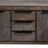 Casa Padrino Landhausstil Sideboard Grau 175 x 50 x H. 76 cm - Massivholz Schrank mit 2 Türen und 3 Schubladen - Wohnzimmer Möbel