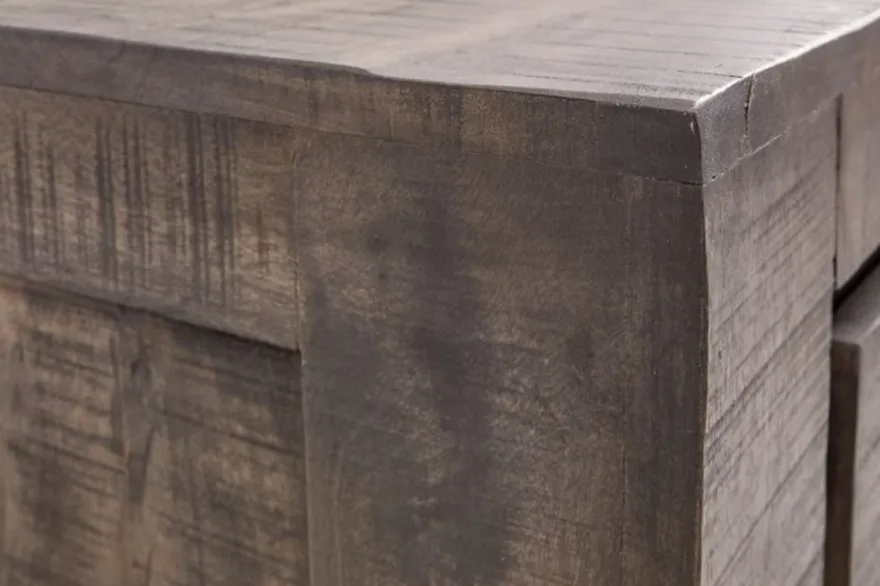 Casa Padrino Landhausstil Sideboard Grau 175 x 50 x H. 76 cm - Massivholz Schrank mit 2 Türen und 3 Schubladen - Wohnzimmer Möbel