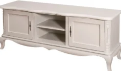 Casa Padrino Landhausstil Sideboard mit 2 Türen Antik Hellgrau 158 x 48 x H. 60 cm - Landhausstil Wohnzimmermöbel