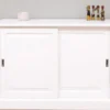 Casa Padrino Landhausstil Sideboard Weiß 135 x 55 x H. 100 cm - Massivholz Schrank mit 2 Schiebetüren - Landhausstil Möbel