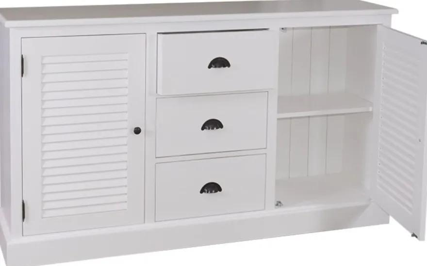 Casa Padrino Landhausstil Sideboard Kommode im Landhausstil Weiß 158 x 37 x H. 90 cm