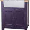 Casa Padrino Landhausstil Spültisch / Spülenschrank Antik Lila / Naturfarben 81 x 65 x H. 90 cm - Shabby Chic Küchenschrank mit 2 Türen