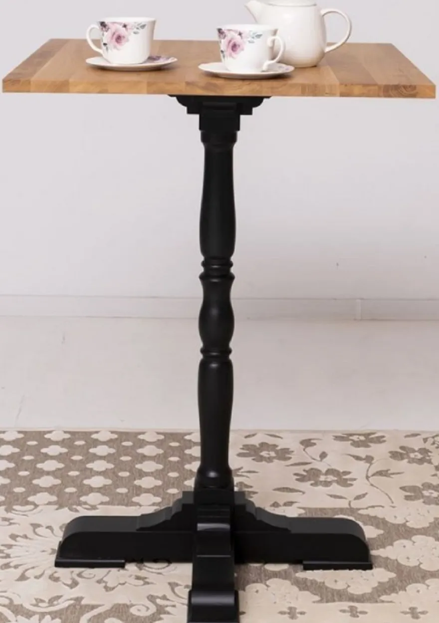 Casa Padrino Landhausstil Stehtisch Braun / Schwarz 80 x 80 x H. 110 cm - Massivholz Bartisch im Landhausstil - Landhausstil Massivholz Bar & Bistro Möbel