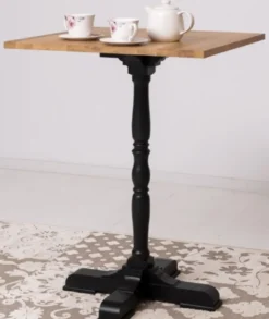 Casa Padrino Landhausstil Stehtisch Braun / Schwarz 80 x 80 x H. 110 cm - Massivholz Bartisch im Landhausstil - Landhausstil Massivholz Bar & Bistro Möbel